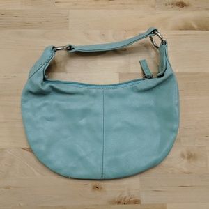 Light turquoise, mint, leather mini purse